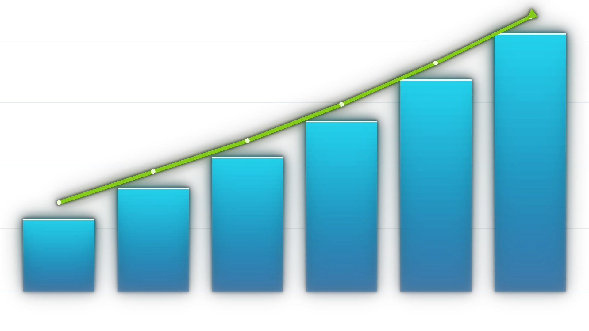 Illustrative glowing bar chart